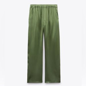 Zara Flowy Satin Pants